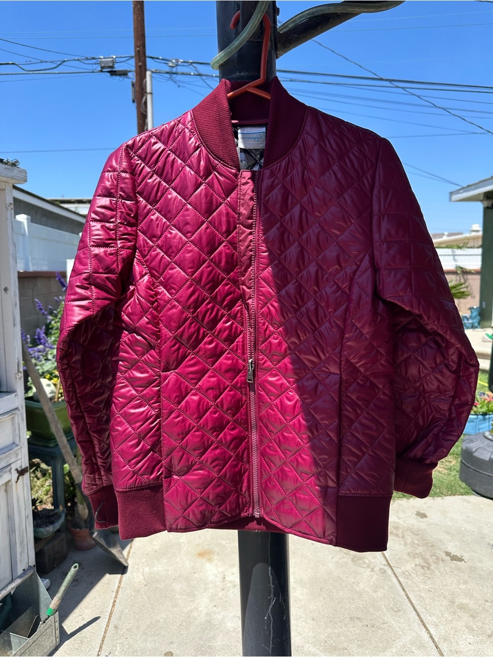 Columbia Quilted Bomber Jacket - Burgundy